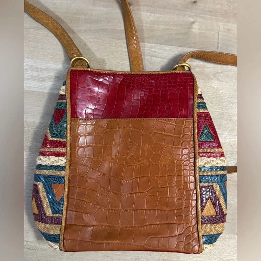 Sharif vintage leather southwest boho bucket Bag purse